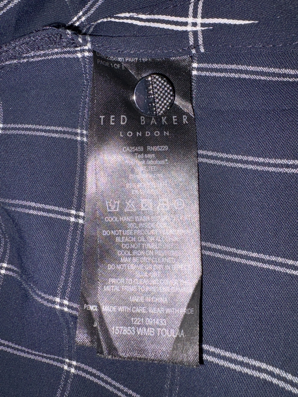 Ted Baker London Toulaa Tie Waist top Dark Blue size 1 or small - Picture 8 of 10